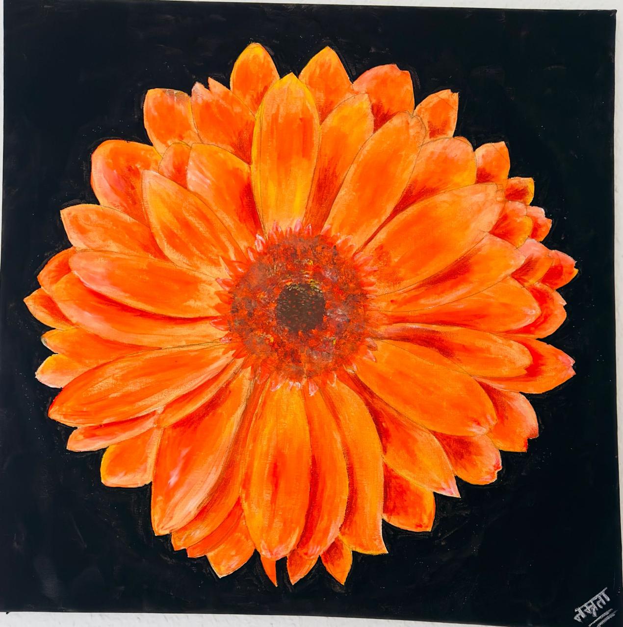 Orange Flower Painting