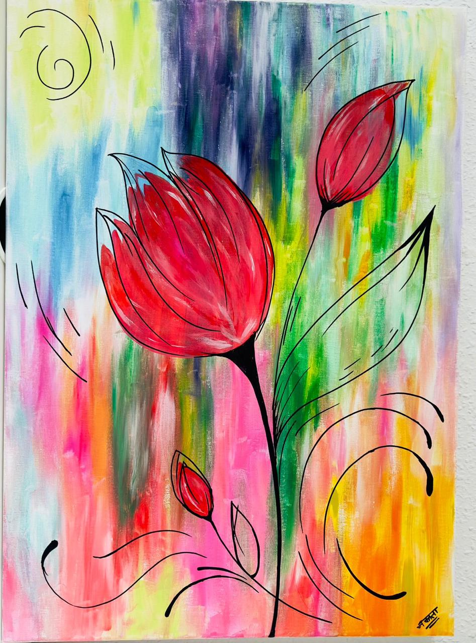 Hand-painted Flower Art