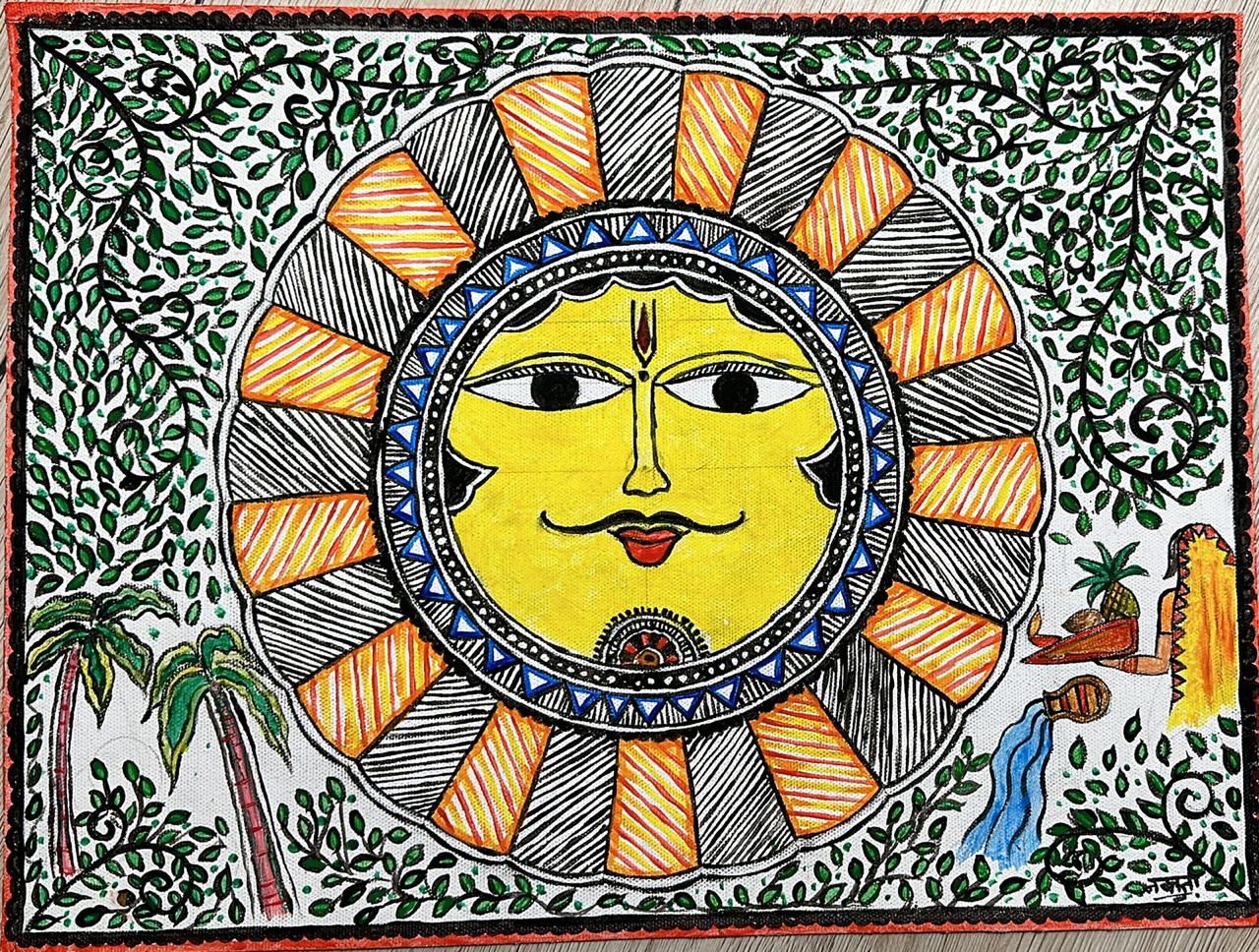 Hand-painted Sun Wall Art
