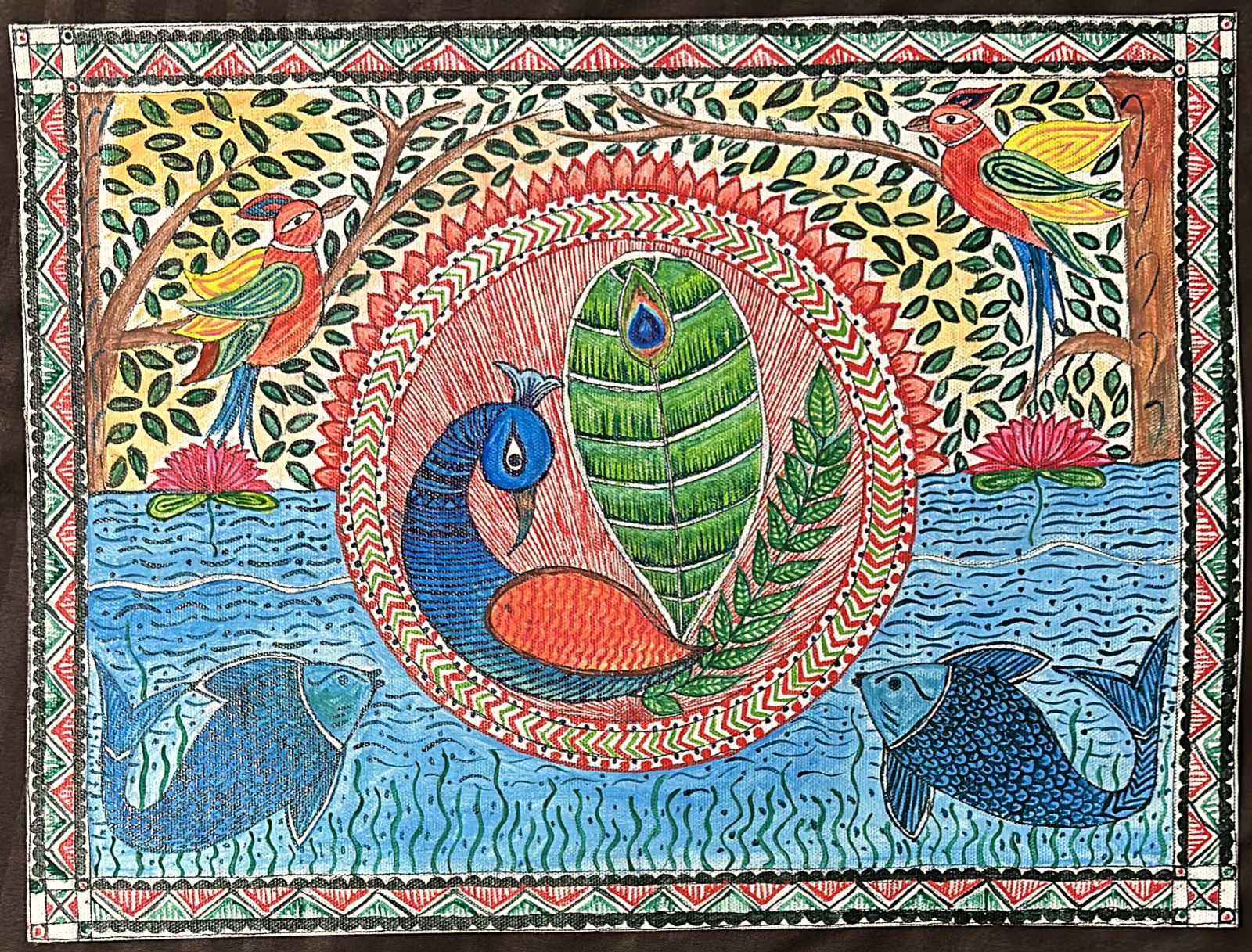 Hand-Painted Madhubani Artwork