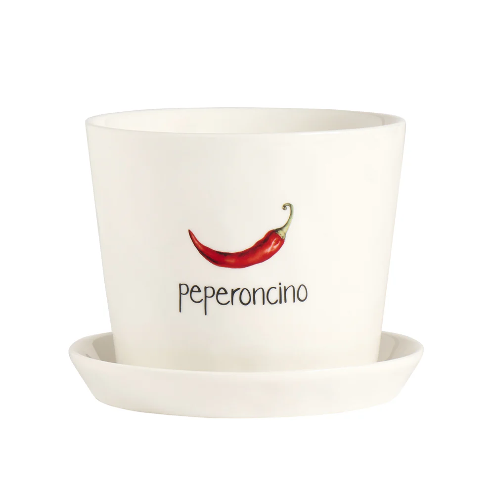 Vaso con sottovaso "Peperoncino"