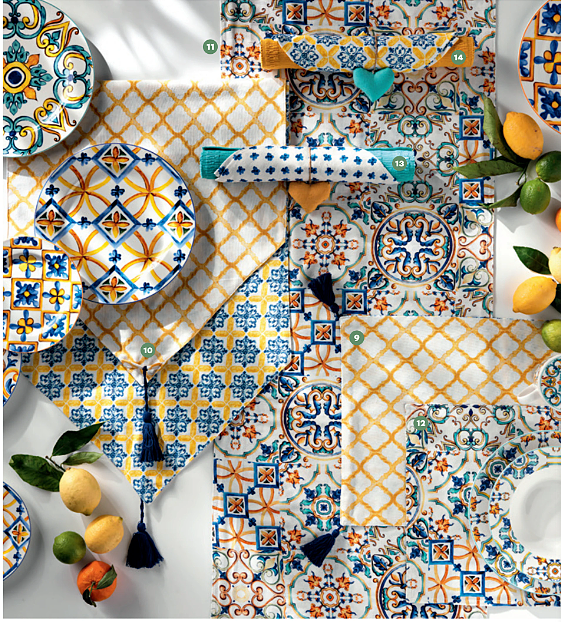 Sottopiatto a costine tiffany con il tovagliolo a fiori blu (riferimento immagine N.13) 
