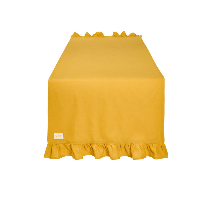 Runner giallo ocra con balza 
