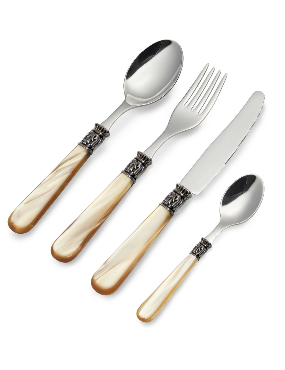 Set posate ambra 16pz inox 