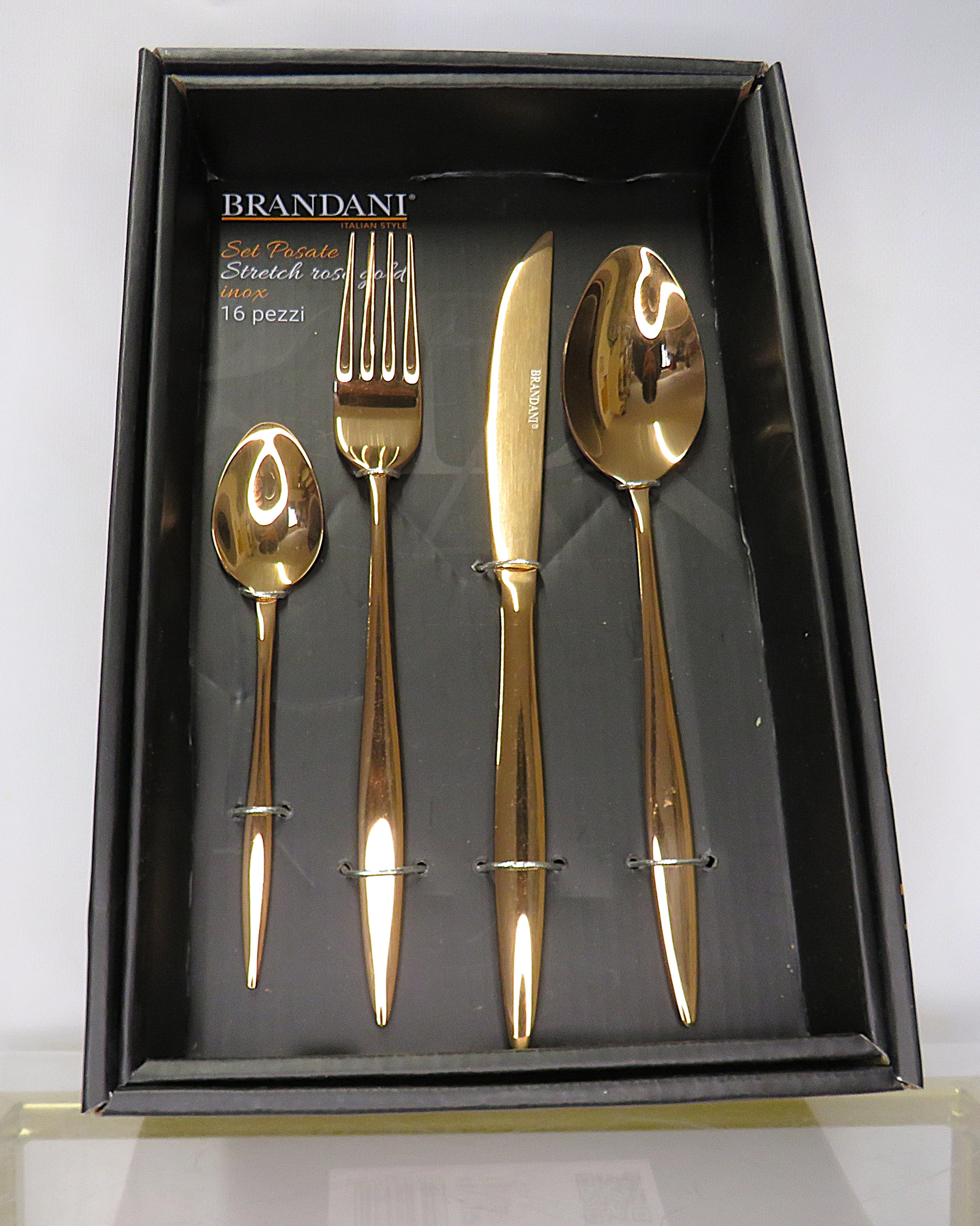 Set 16 posate stretch rose gold inox 