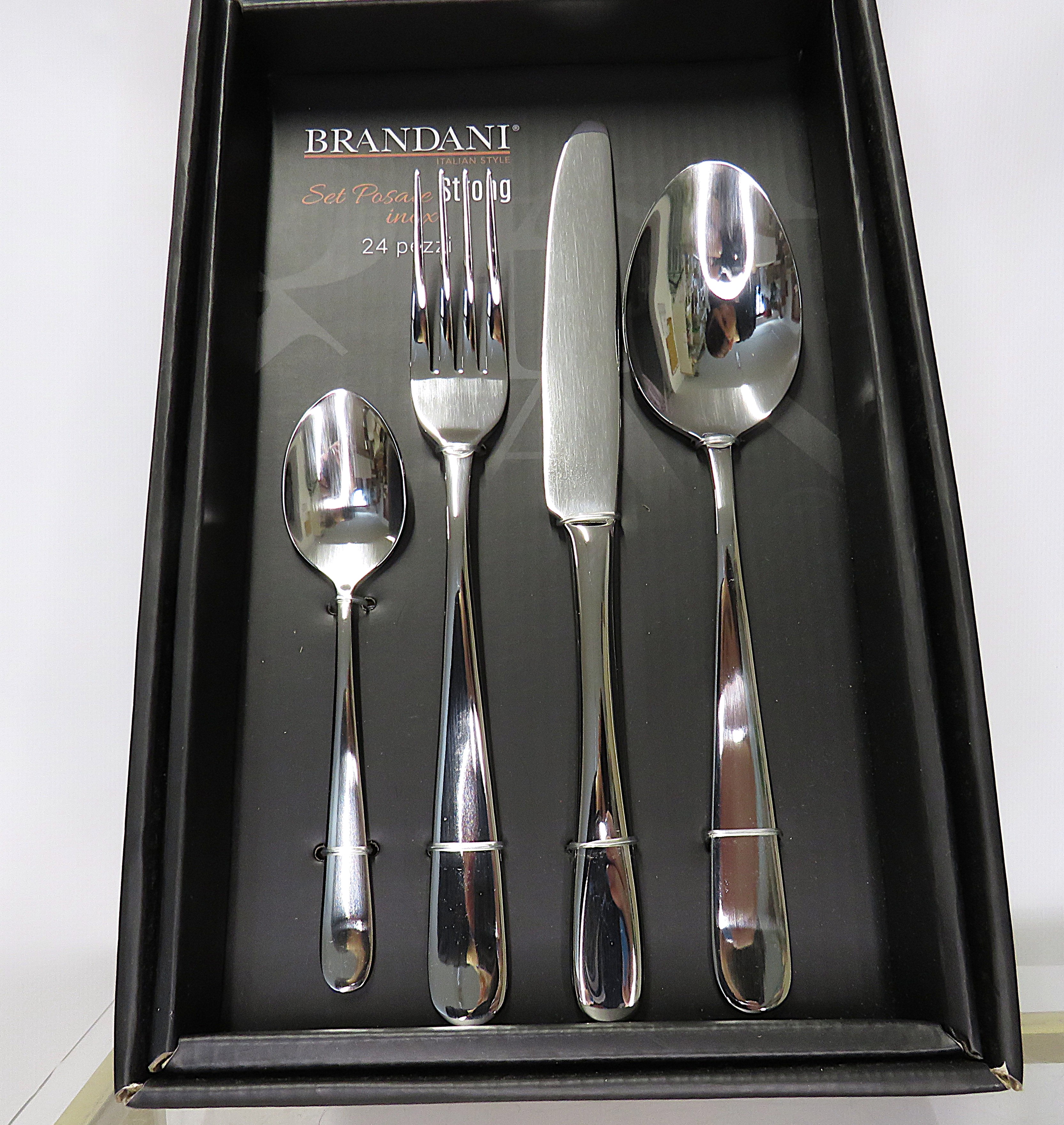 Set 24 posate strong inox argento 