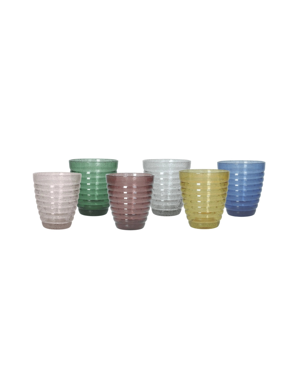 Bicchiere "Nebula" colori assortiti set 6 pz vetro 
