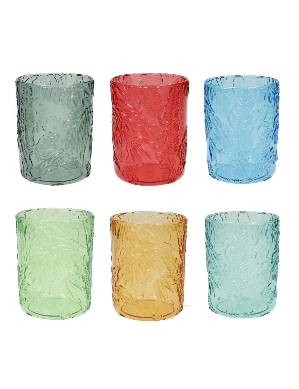 Bicchieri "Tropical" colori assortiti set 6pz in acrilico 