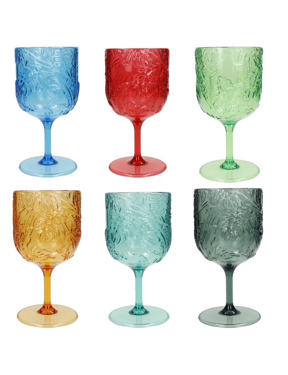 Calice "Tropical" colori assortiti set 6pz in acrilico 
