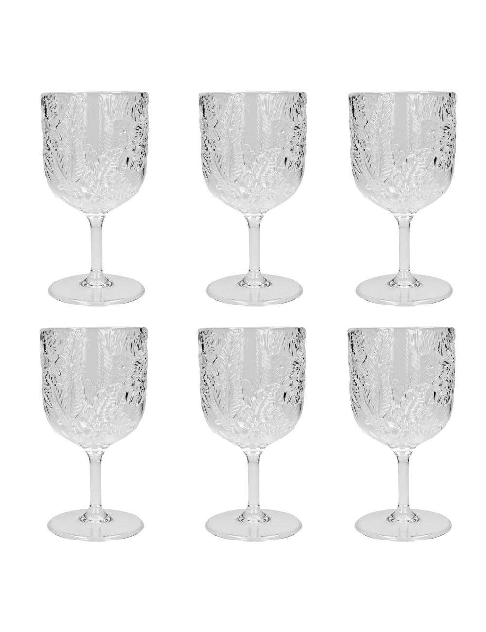 Calice "Tropical" trasparente set 6pz in acrilico 