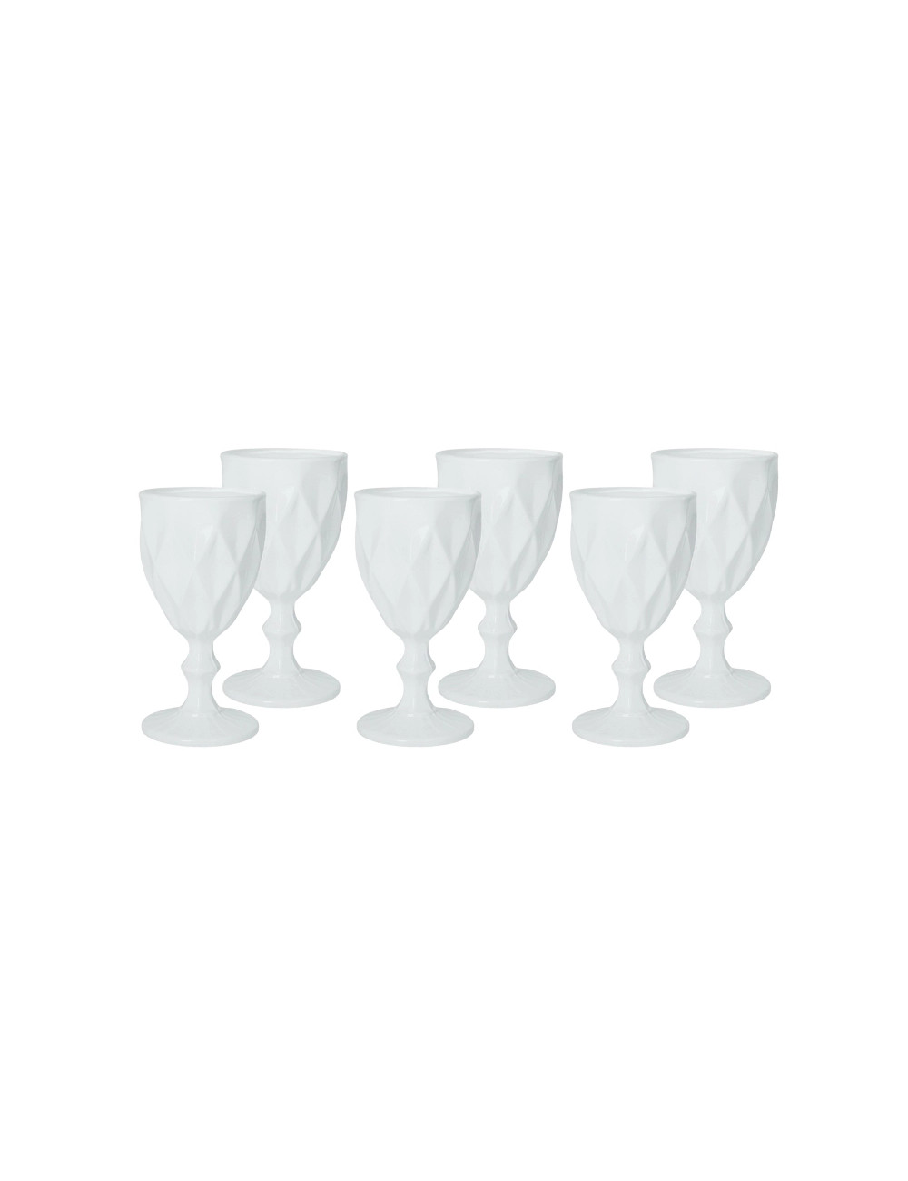 Calici "Diamante" bianco set 6pz vetro 