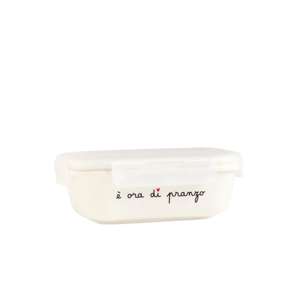 Contenitore ermetico ceramica "E' ora di pranzo" -tg M