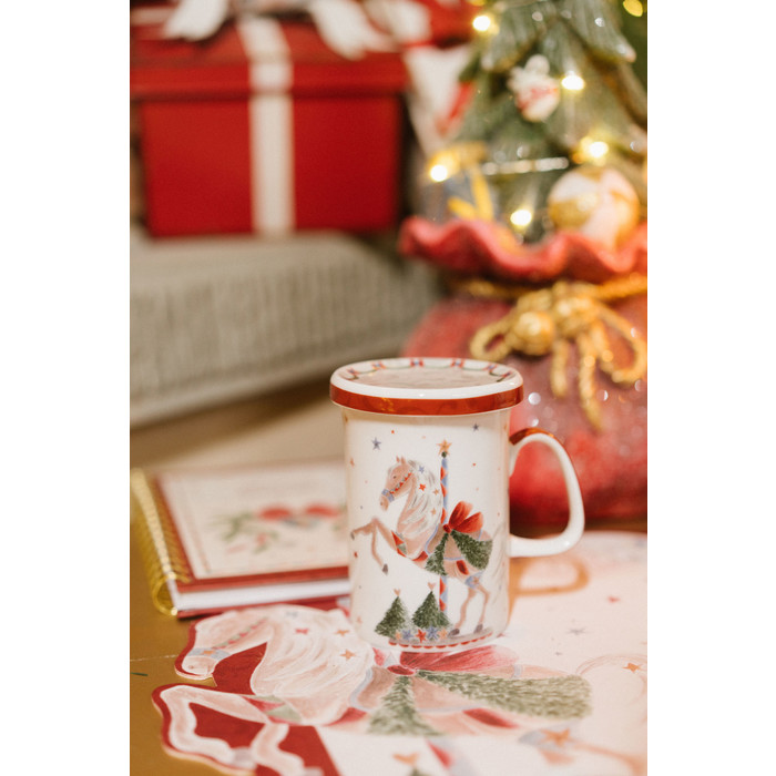 Tazza con coperchio in ceramica 