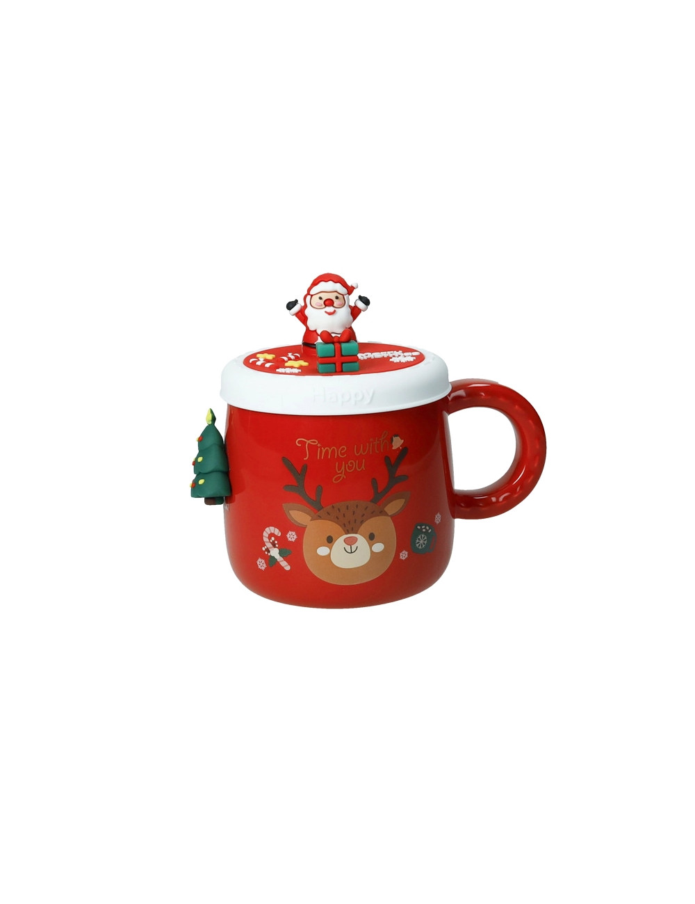 Mug magnete albero di Natale con tappo n silicone