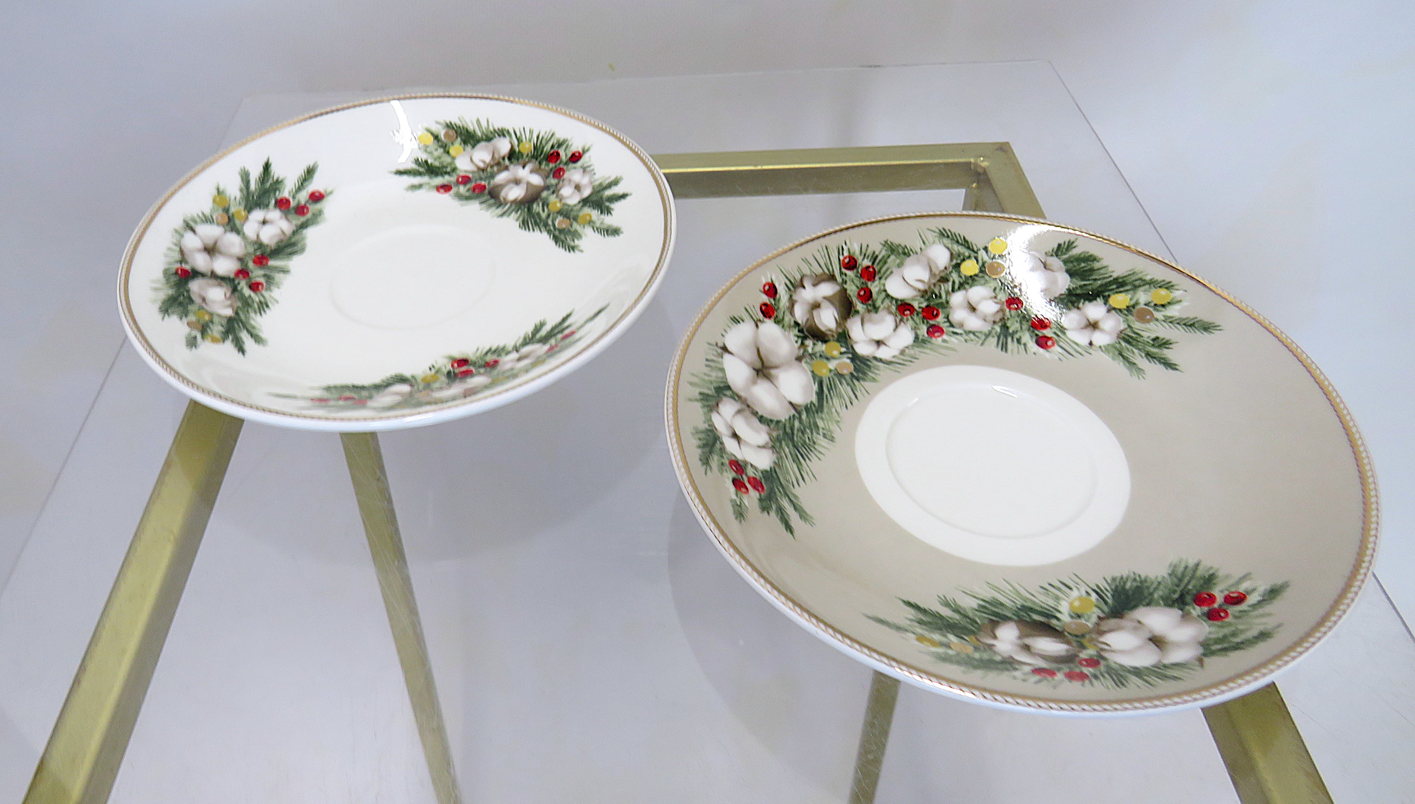 Set 2 tazzine da caffè con piattino Batuffoli in ceramica 