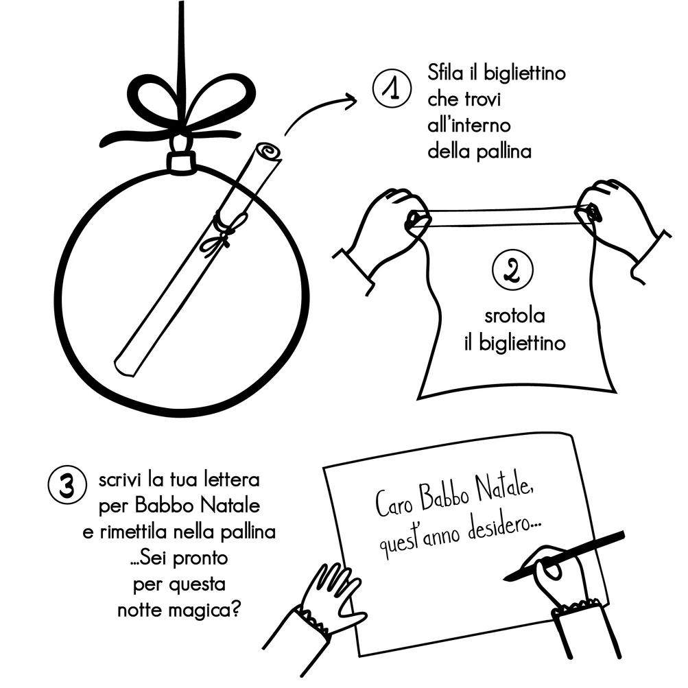 Pallina vetro "Caro Babbo Natale" 12cm 