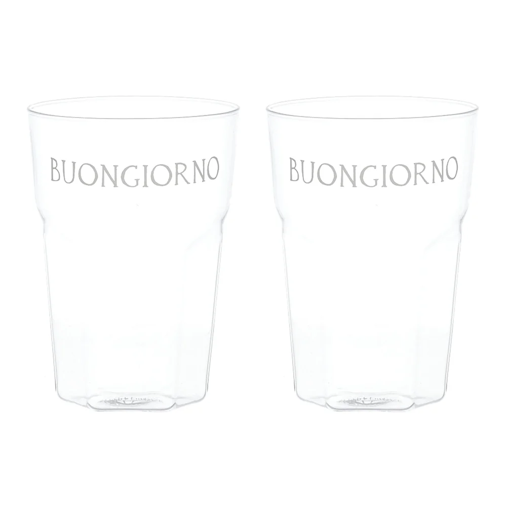 Set 2 bicchieri vetro "Buongiorno"