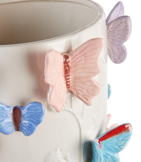 Vaso basso con farfalle 
