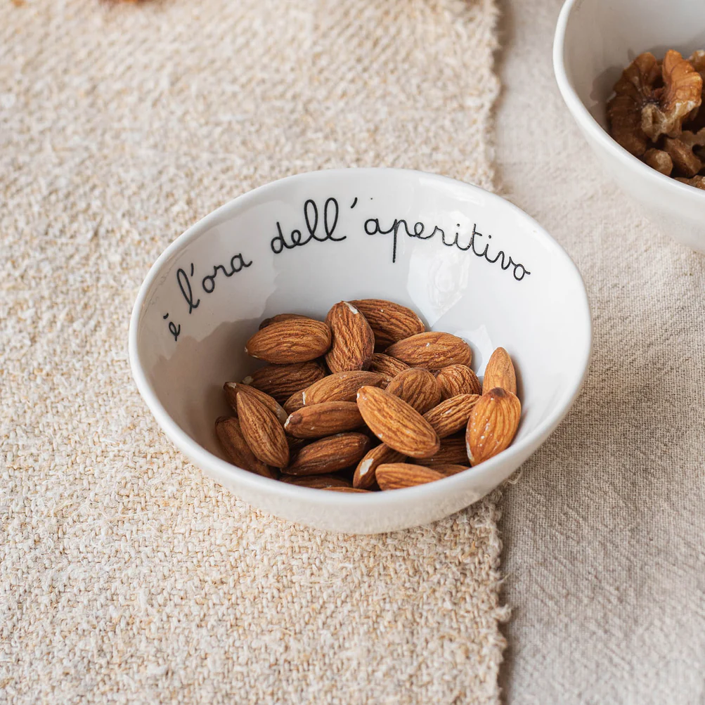 Set 4 coppette in ceramica "E' l'ora dell'aperitivo"