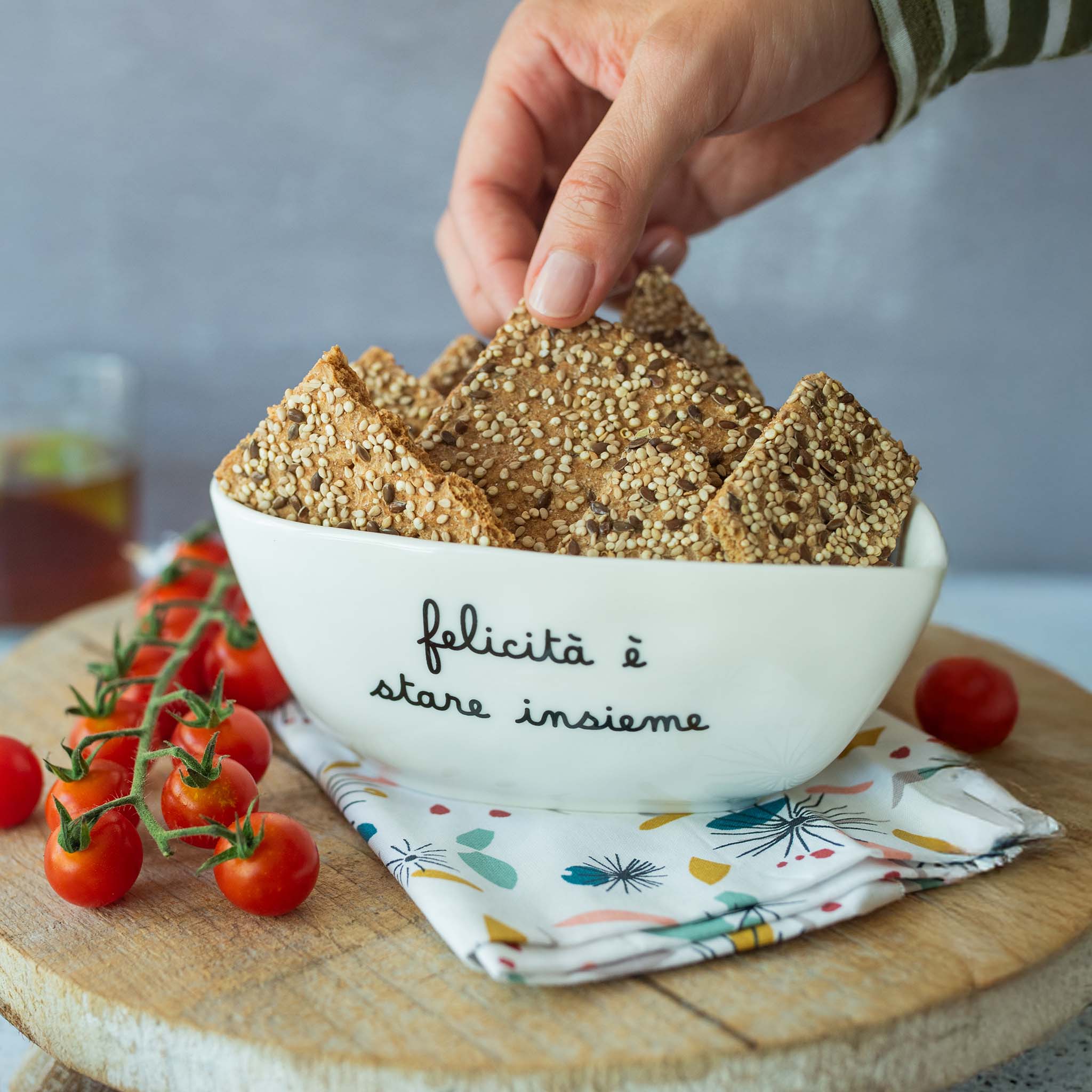 Coppetta cuore in ceramica "Felicità è stare insieme"