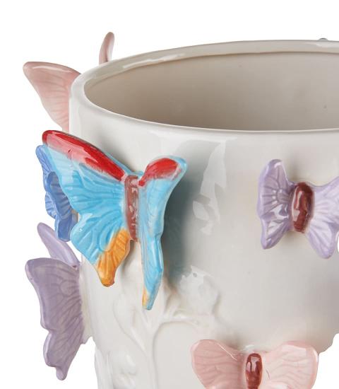 Vaso basso con farfalle 