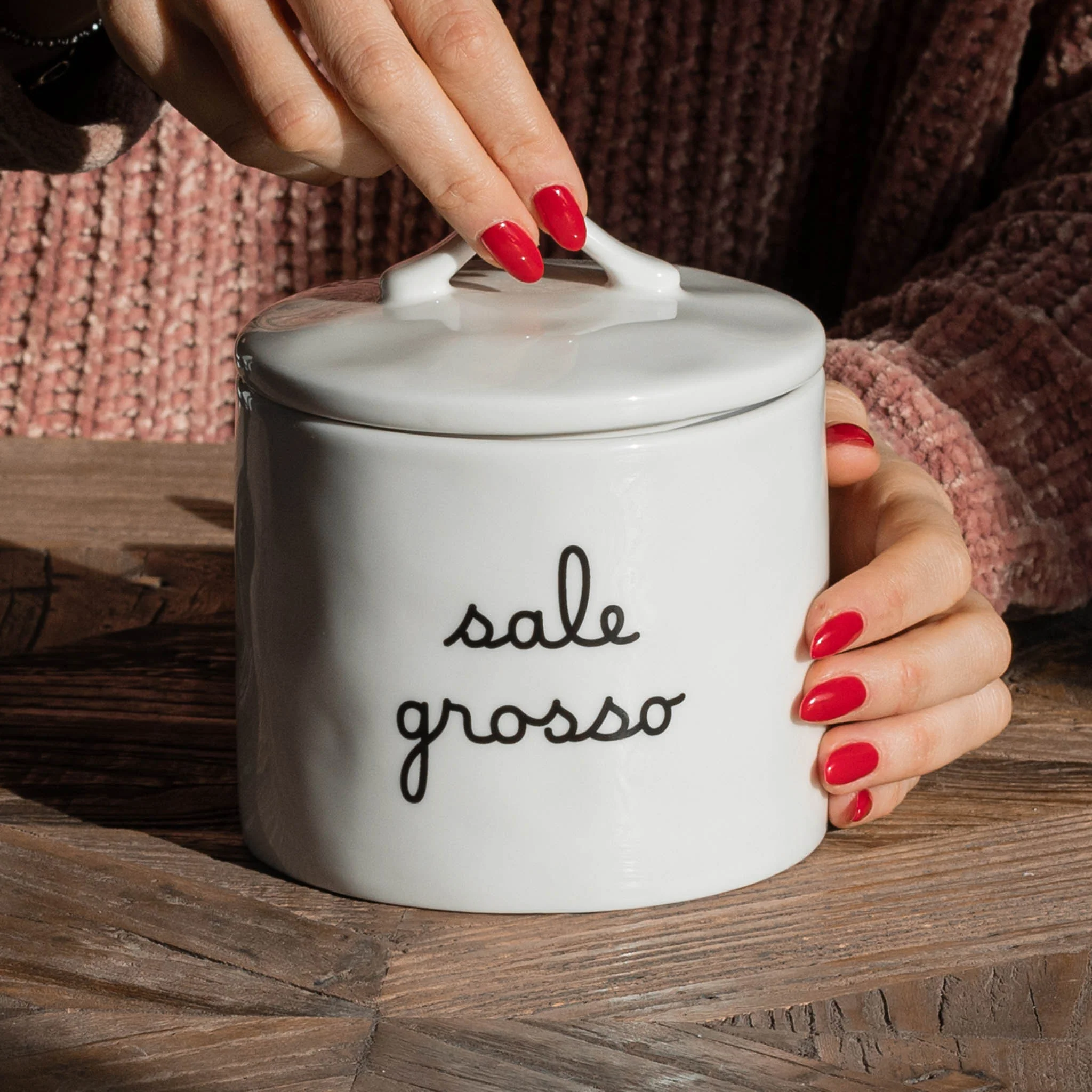 Barattolo in ceramica "Sale grosso"