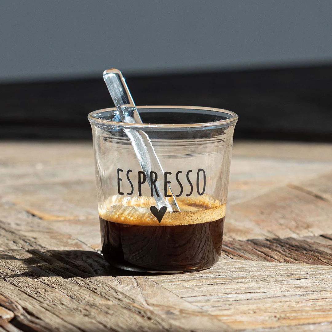 Set 4 bicchierini con bacchettine vetro "Espresso"