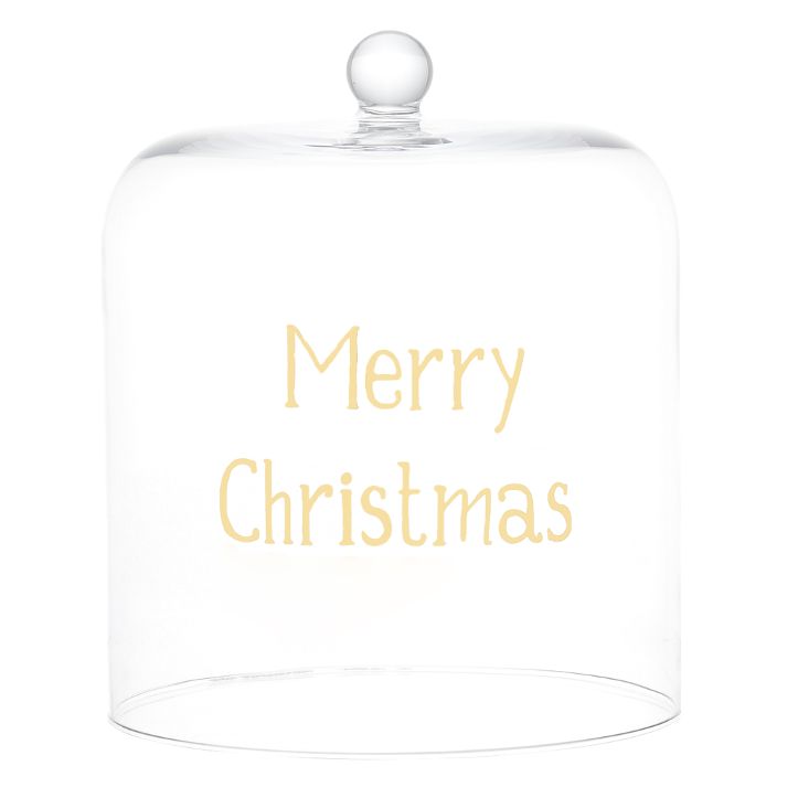 Campana vetro "Merry "Christmas oro" D24,5cm-H29cm 