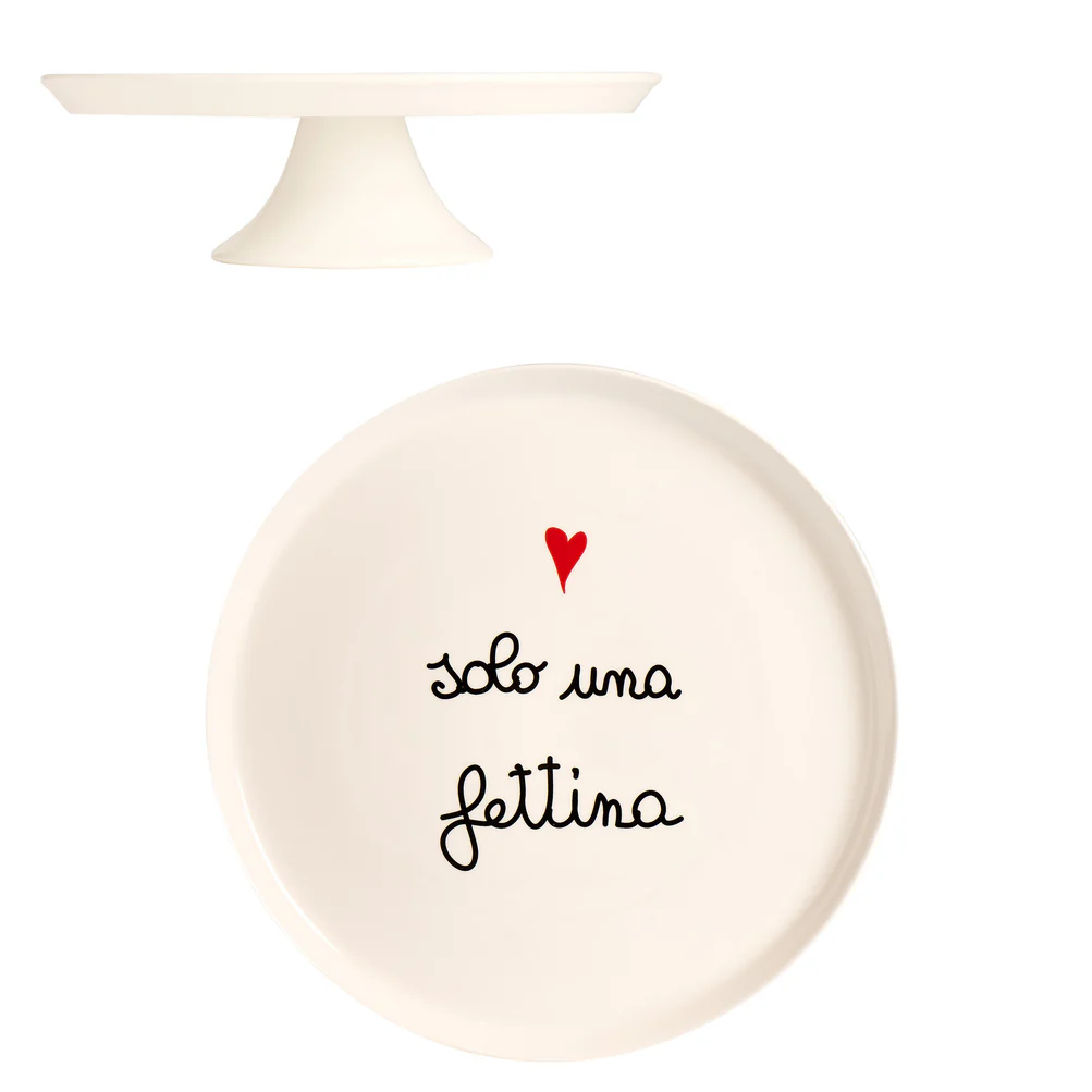 Alzata per dolci e torte in ceramica "Solo una fettina"