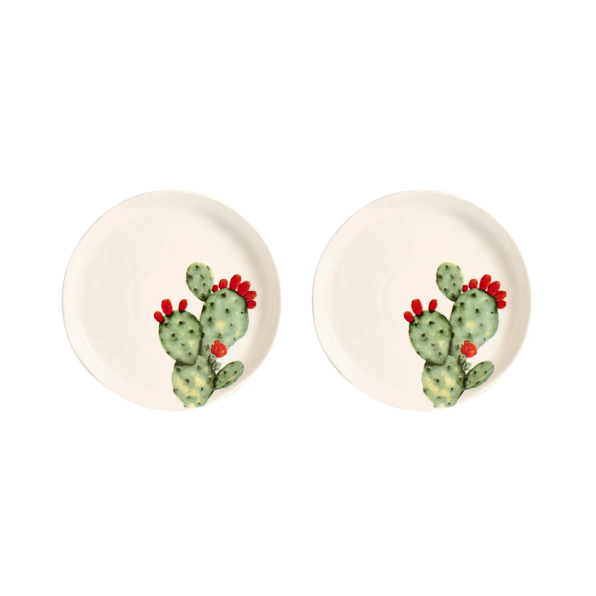 Set 2 piatti da dessert in ceramica "Fico d'india" 