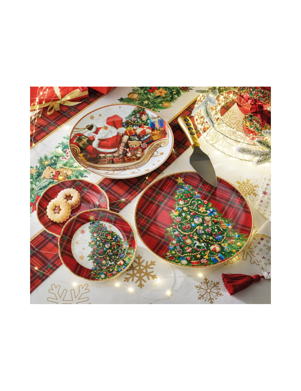 Set 2 piattini da dolce Christmas in ceramica 