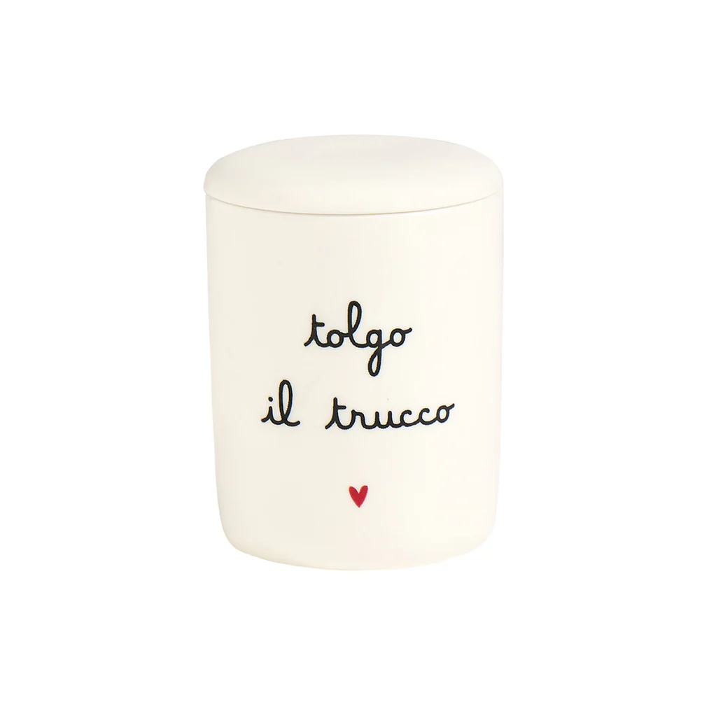Portacotone in ceramica "Tolgo il trucco"