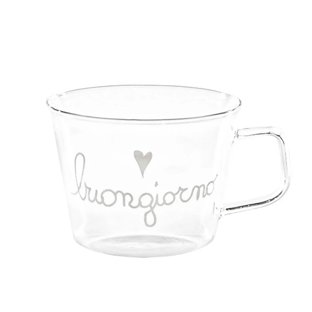 Set 2 tazze vetro colazione "Buongiorno"