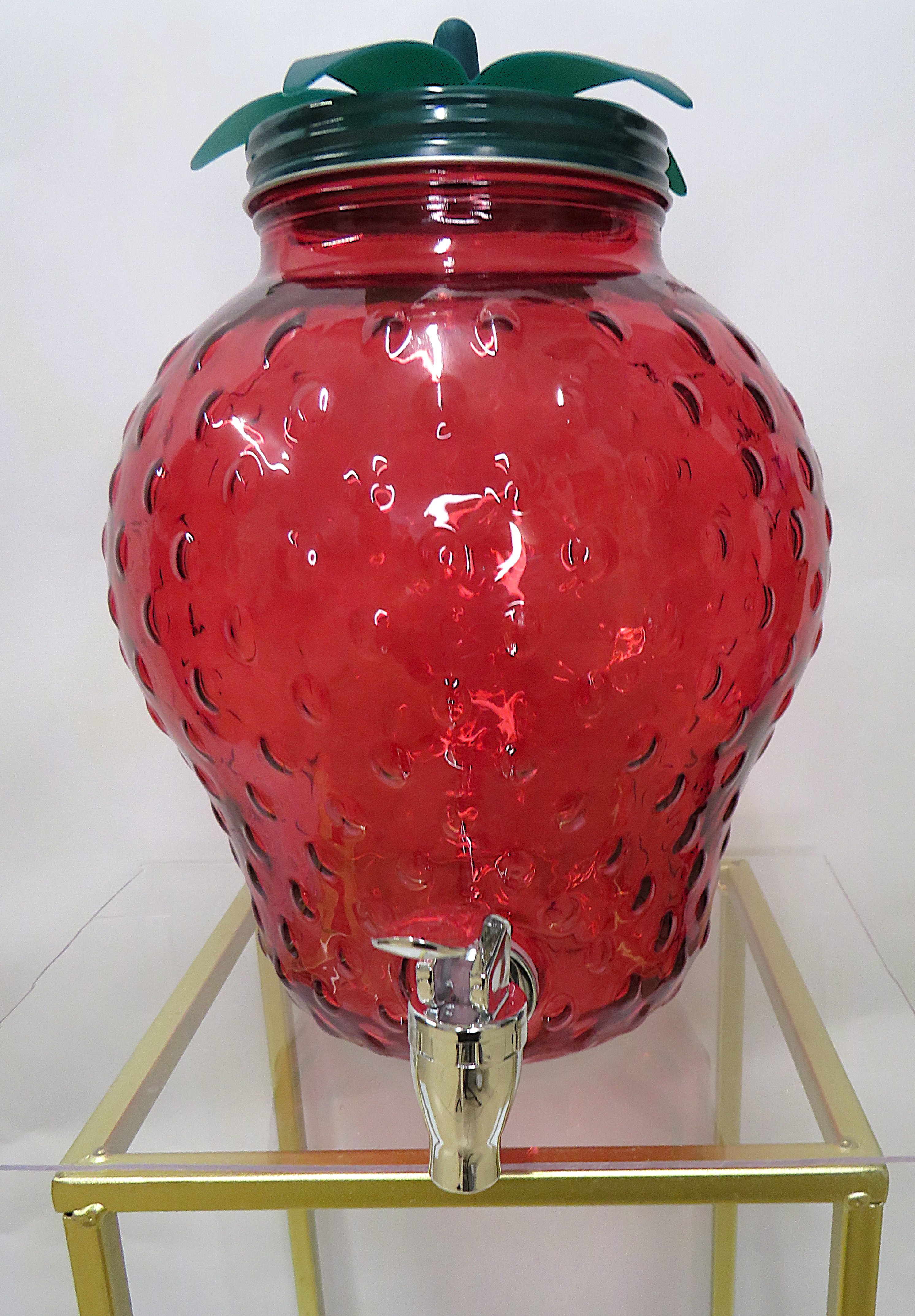 Porta bibite in vetro a forma di fragola 