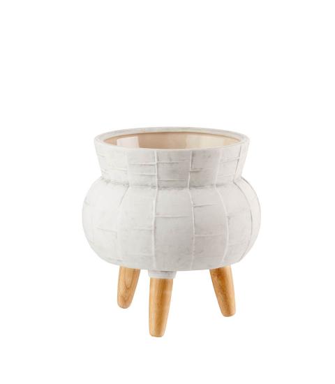 Cache-pot basso bianco 