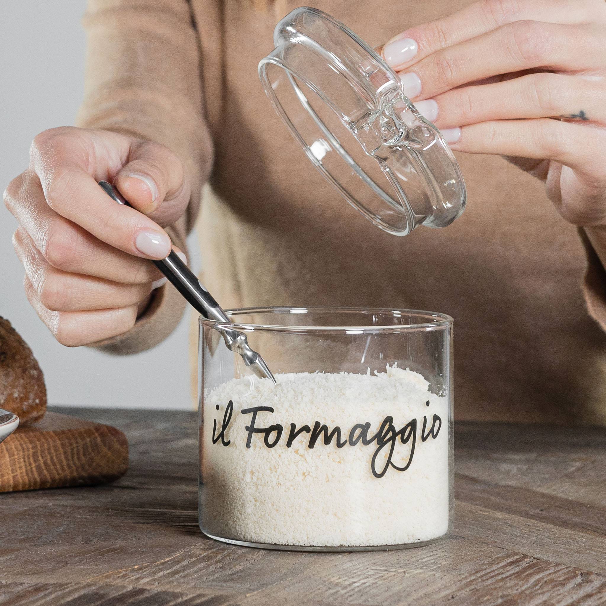 Formaggiera in vetro "Il formaggio" 