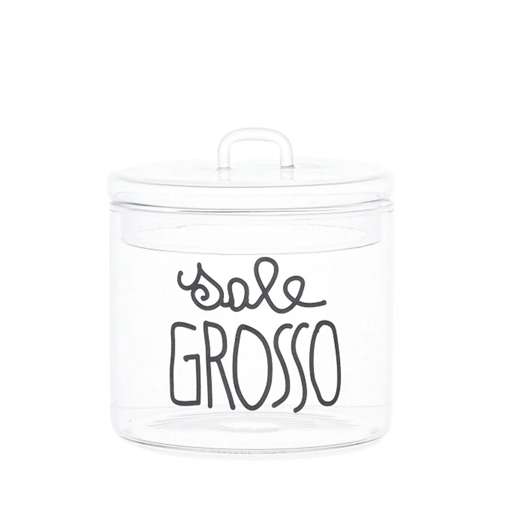 Barattolo vetro "Sale grosso" corsivo 