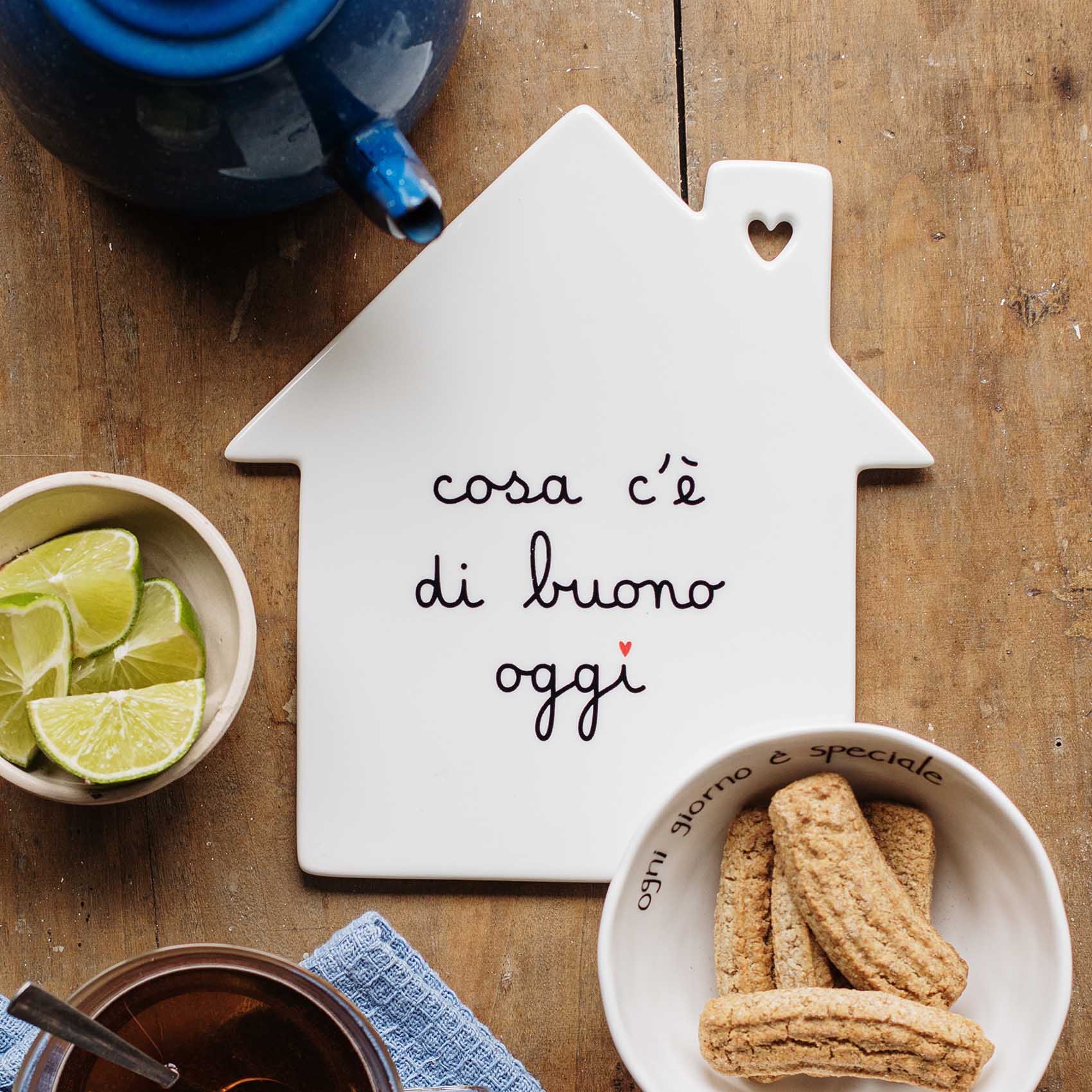Sottopentola casa in ceramica "Cosa c'è di buono oggi"