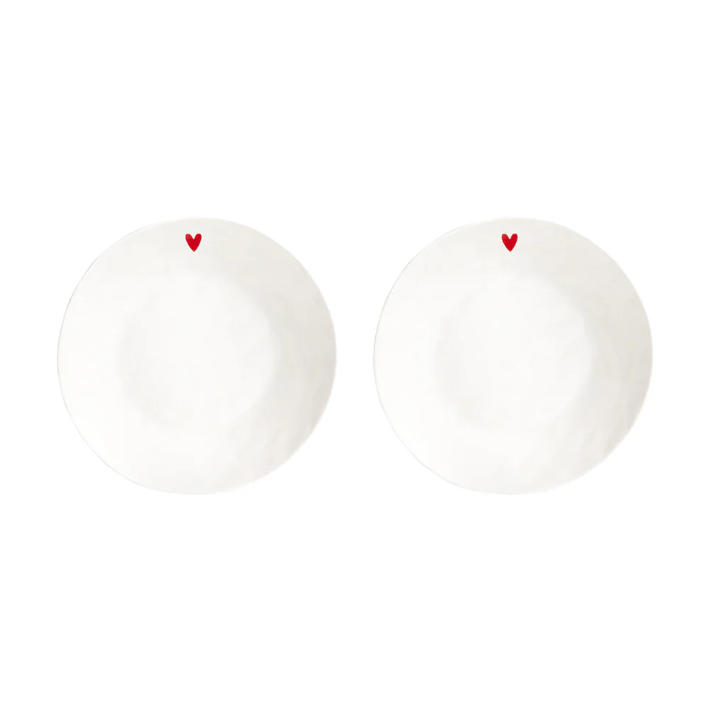 Set 2 piatti fondi ceramica "Cuore"