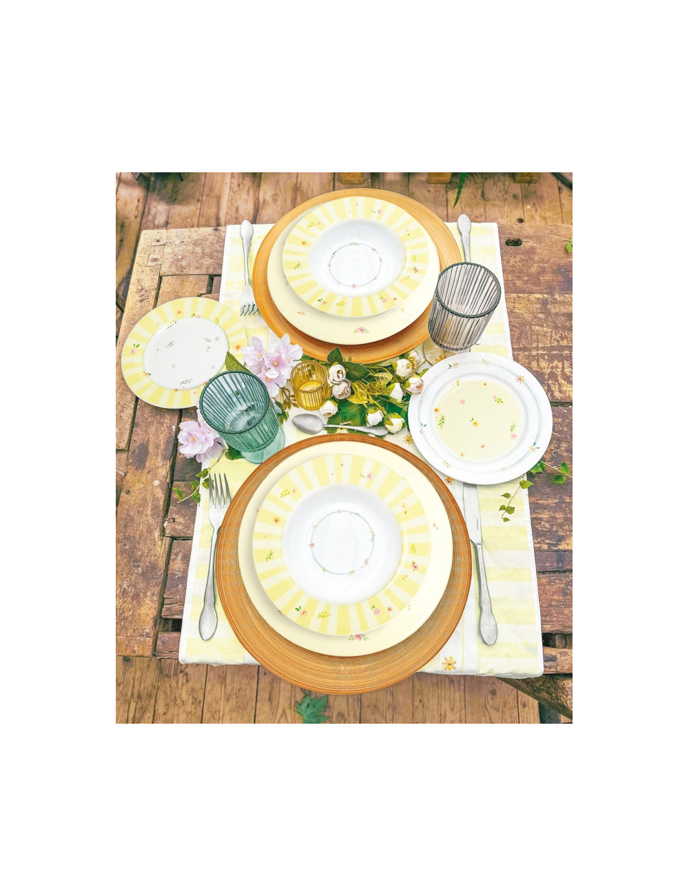 Tavola 18pz polline giallo new bone china