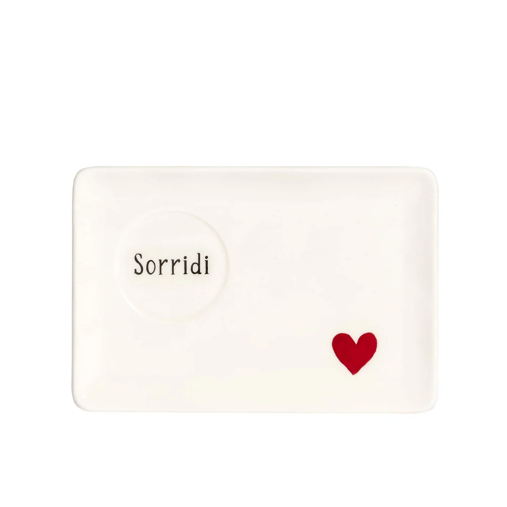 Set 2 piattini per tazze espresso "Sorridi cuore rosso"