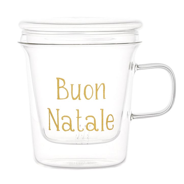 Tisaniera vetro "Buon Natale oro" 