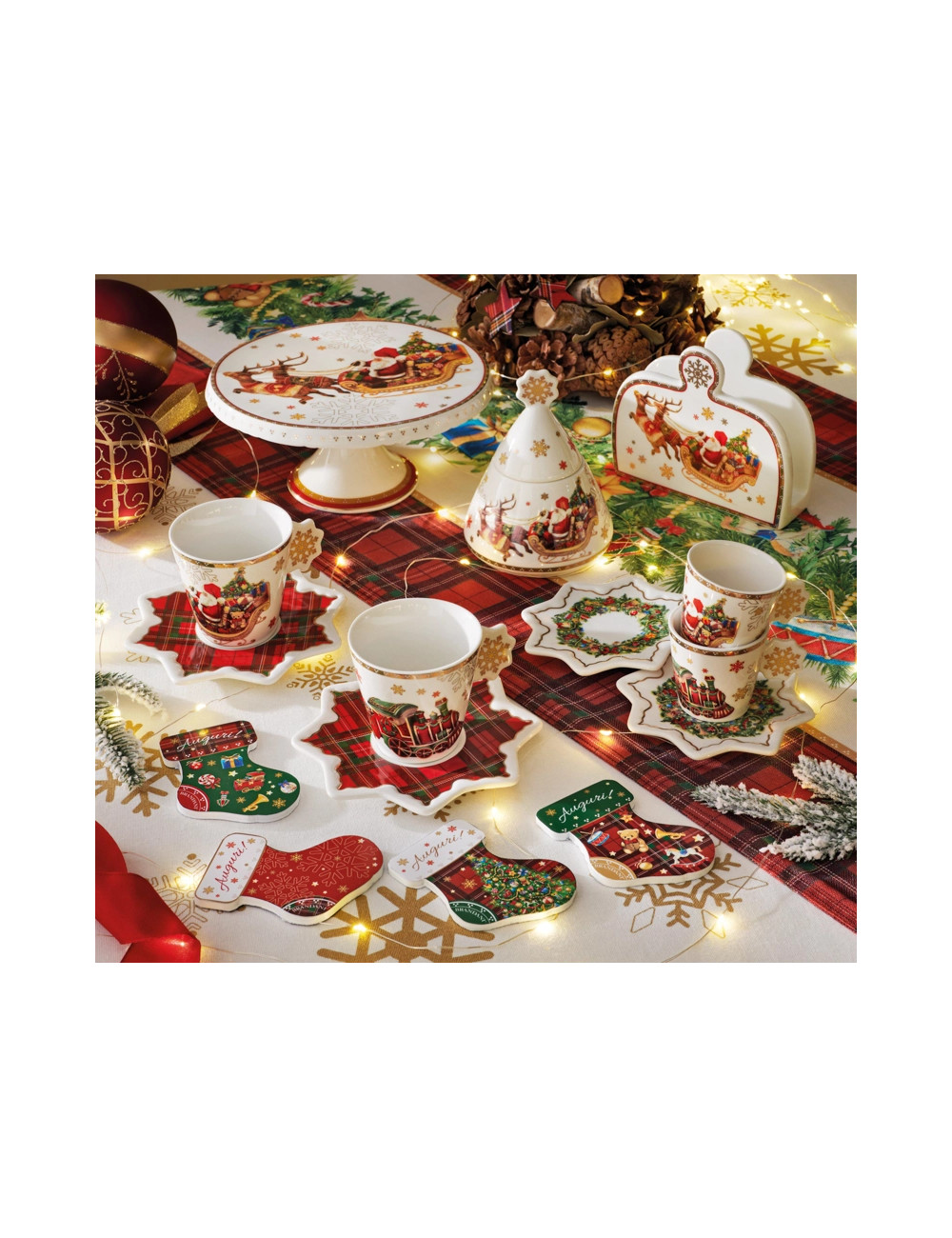 Alzata Christmas in ceramica 