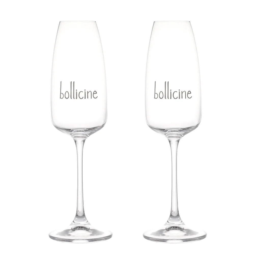 Set 2 calici flute "Bollicine" 29cl 