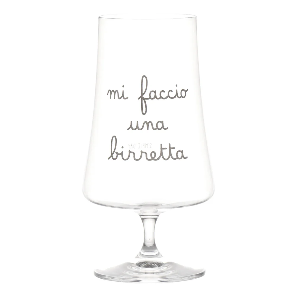 Set 2 bicchieri birra in vetro "Mi faccio una birretta"