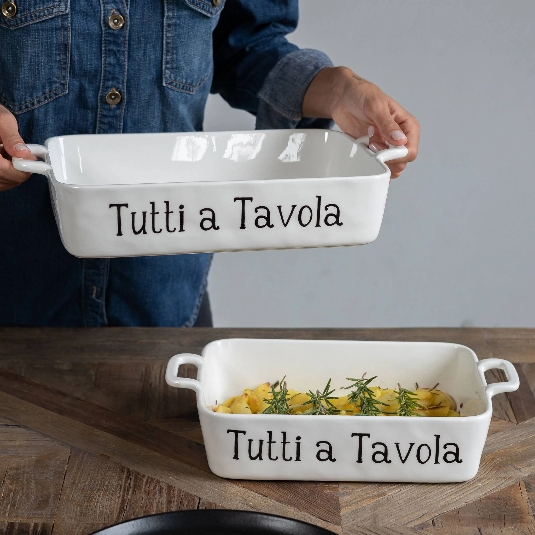 Pirofila in ceramica "Tutti a tavola"