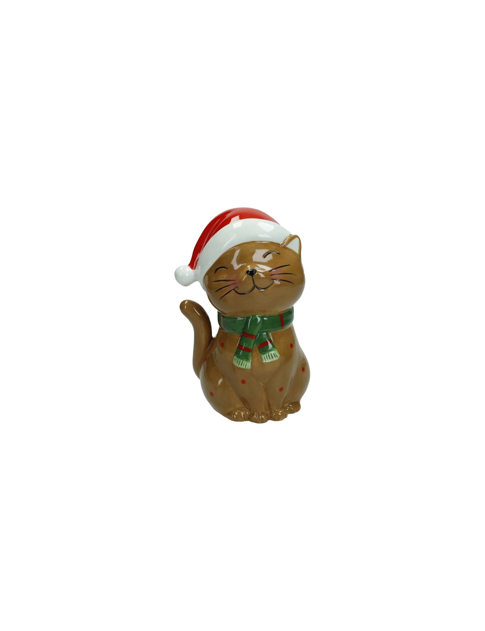 Salvadanaio gattino di Natale in dolomite 