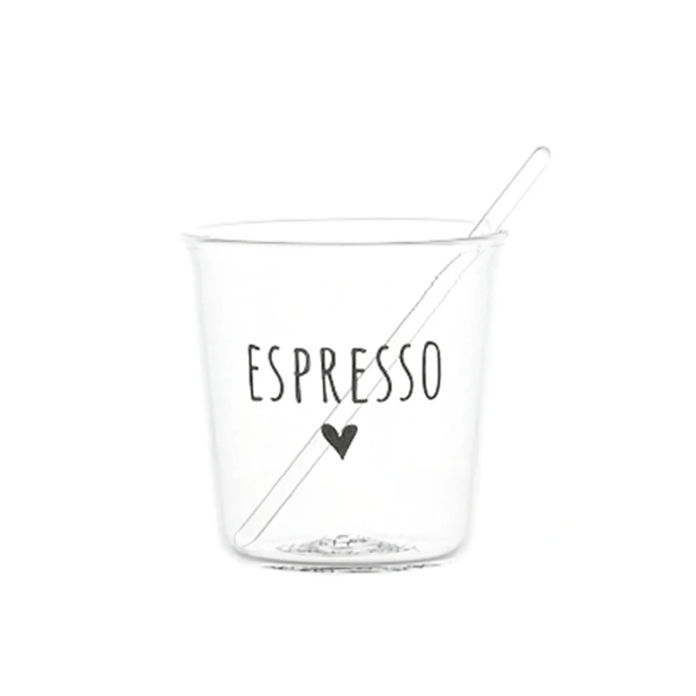 Set 4 bicchierini con bacchettine vetro "Espresso"