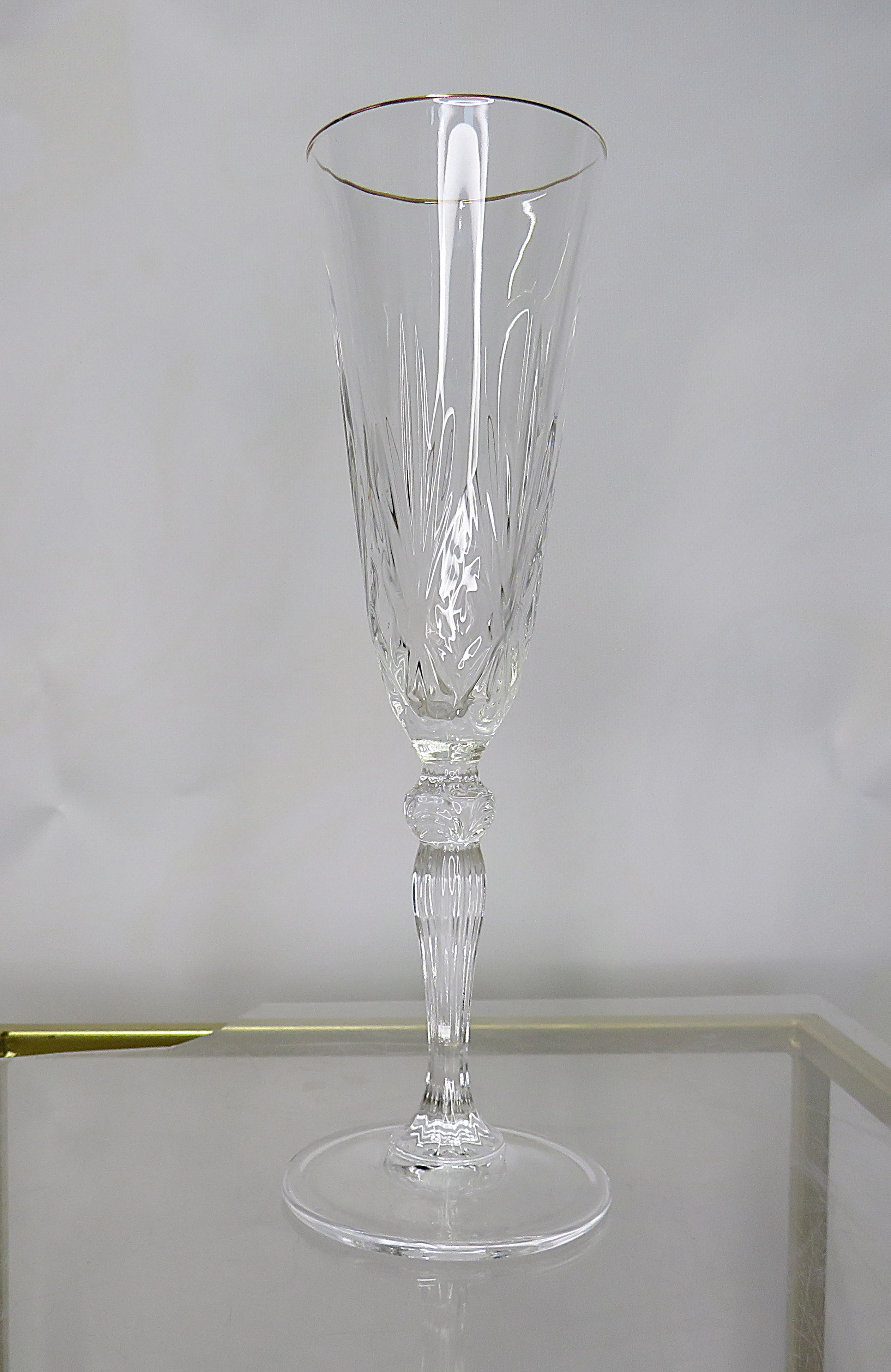 Set 6 flute "Gold and Gold" in Crystal Glass 