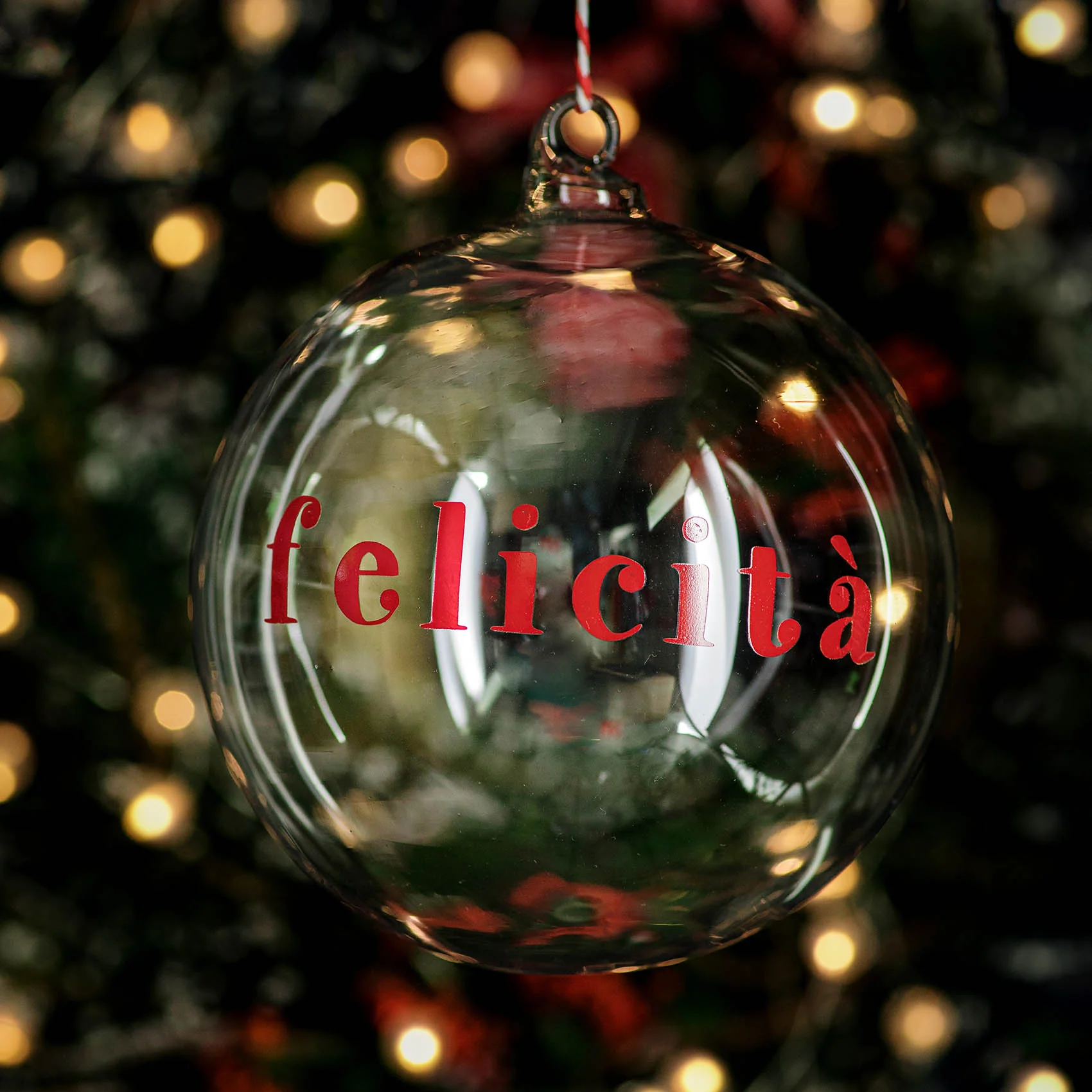 Pallina vetro "Felicità" 15cm 